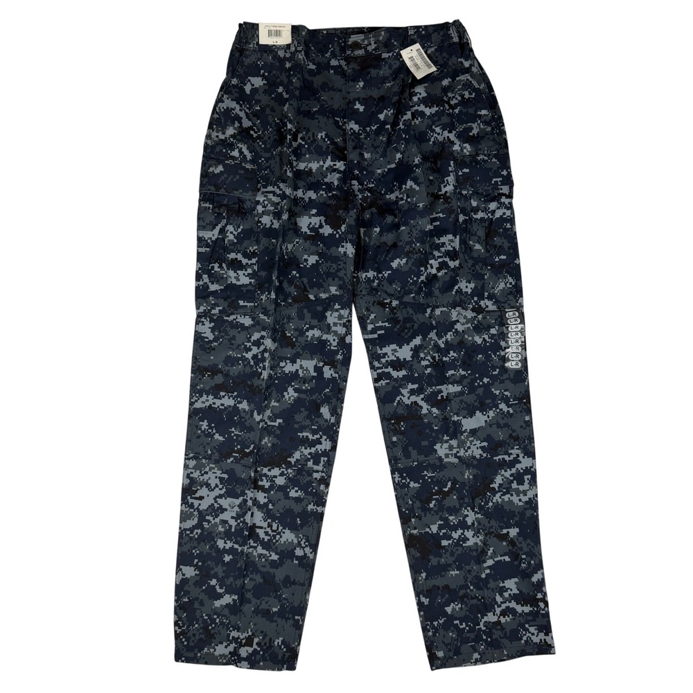US Navy NWU Blue Digital Camo Cargo Pants Men's Large Regular Military NWT